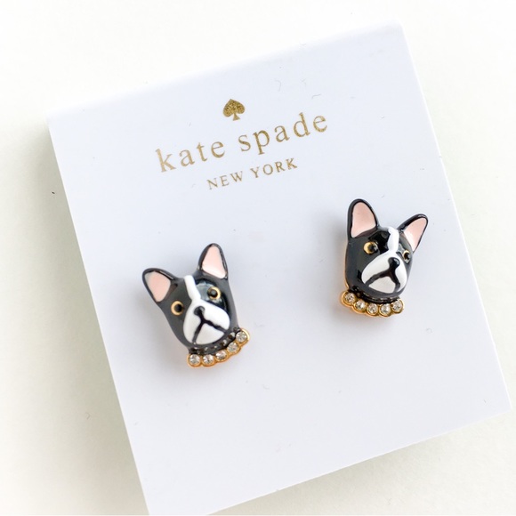 Kate Spade French bulldog earrings adorable cute pup animal puppy